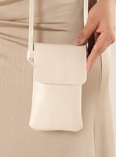Mini Bolsa em Couro Porta Celular Capri Off White
